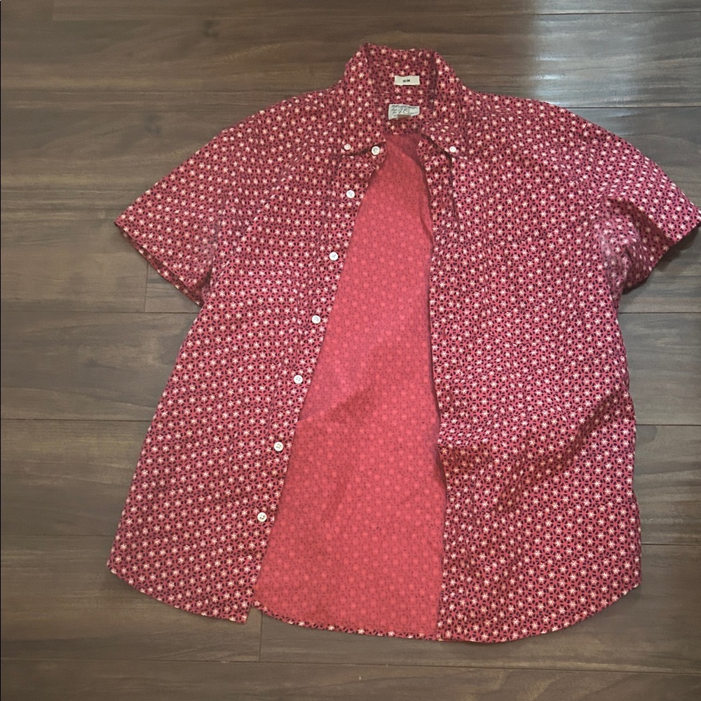 J. Crew Red Patterned Men's Shirt